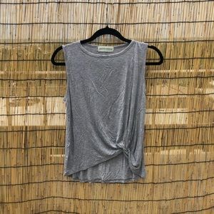 Gray Front Knot Top